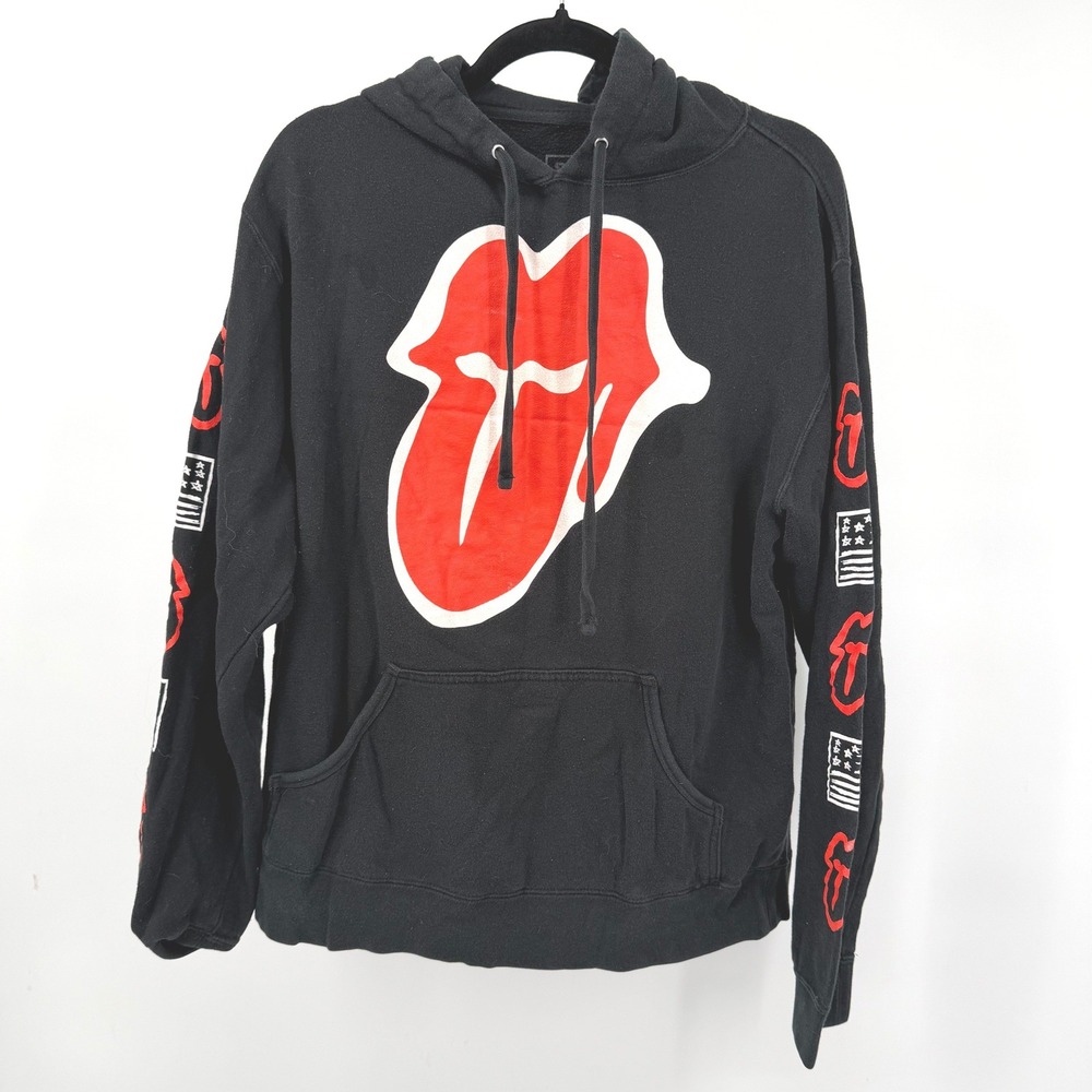 Rolling Stones Mens L Hoodie Sweatshirt Black No Filter Tour 2019 Graphic READ